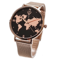 Asteria Rose Gold World Map Watch