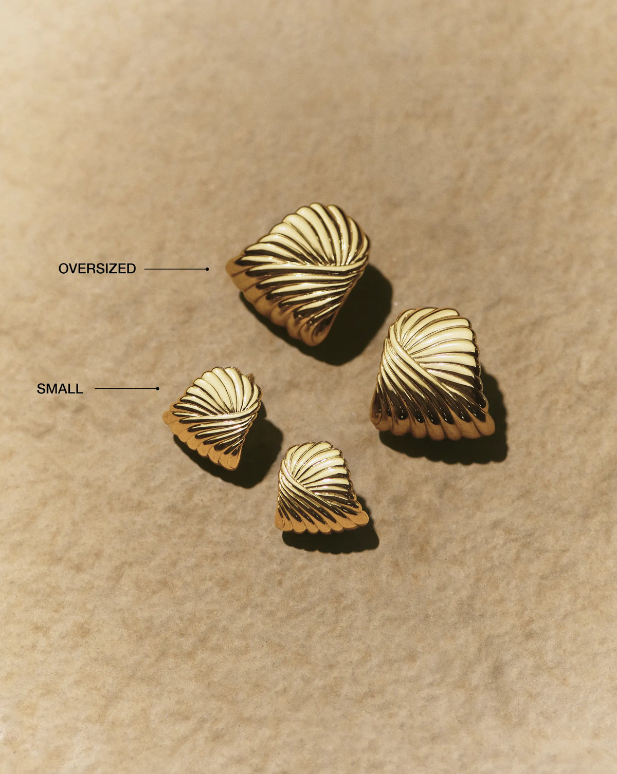 Ripple Stud Earrings | 18ct Gold Plated