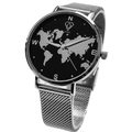 Selene Silver World Map Watch