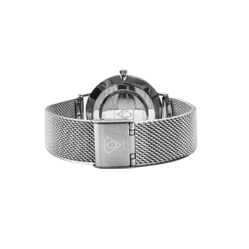 Selene Silver World Map Watch