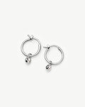 April Birthstone Mini Charm Hoop Earrings | Silver Plated/Crystal