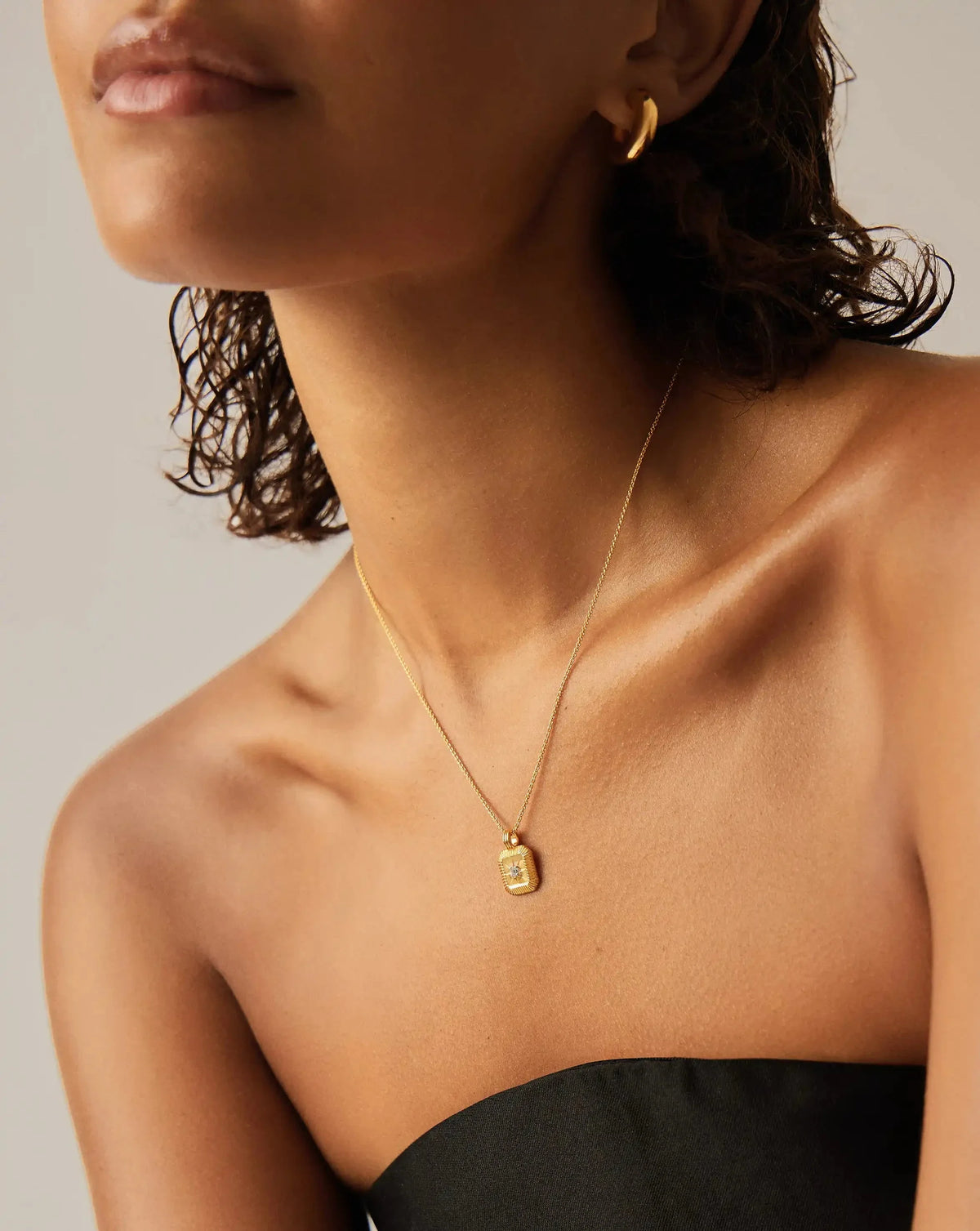 April Birthstone Pendant Necklace | 18ct Gold Vermeil/Crystal