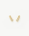 Triple Stone Stud Earrings | 18ct Gold Vermeil/Cubic Zirconia