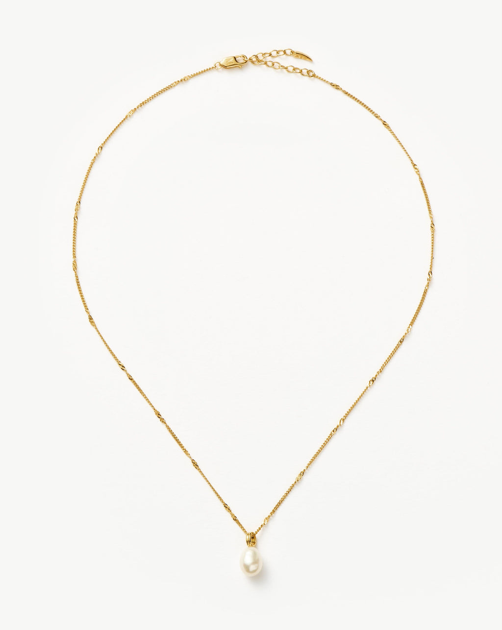 Baroque Pearl Twisted Chain Necklace | 18ct Gold Vermeil/Pearl