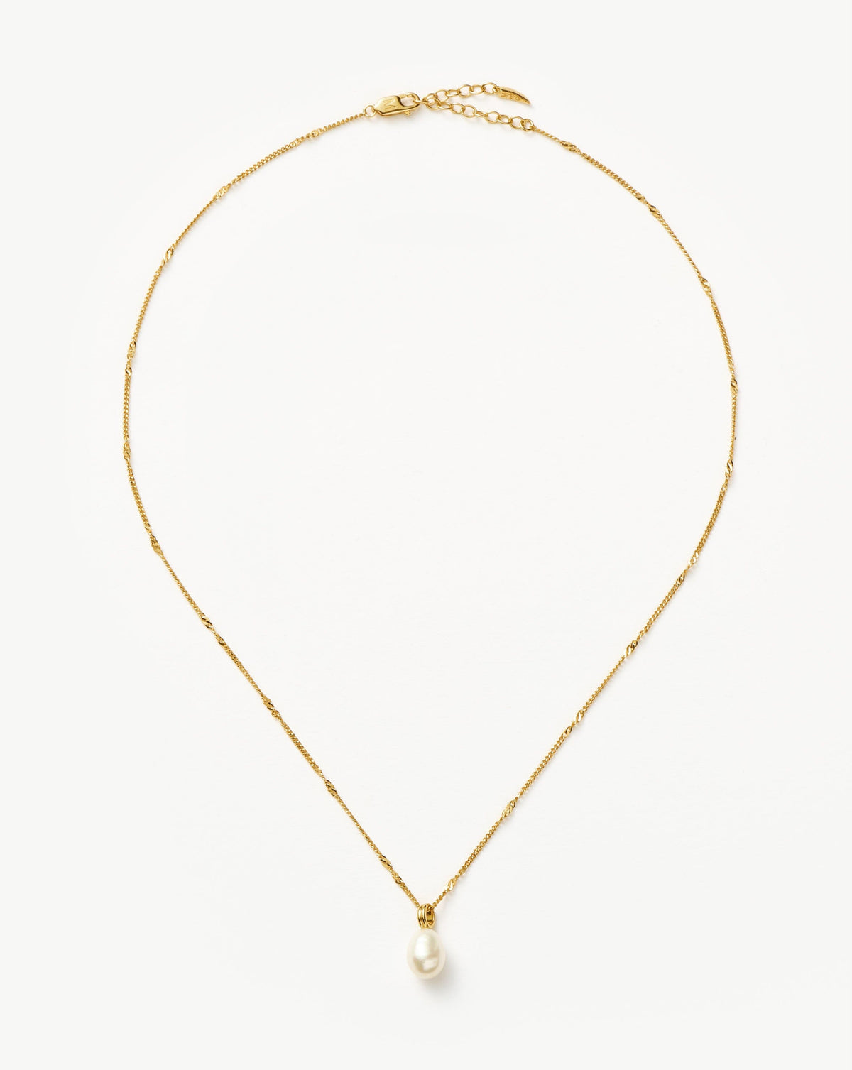 Baroque Pearl Twisted Chain Necklace | 18ct Gold Vermeil/Pearl