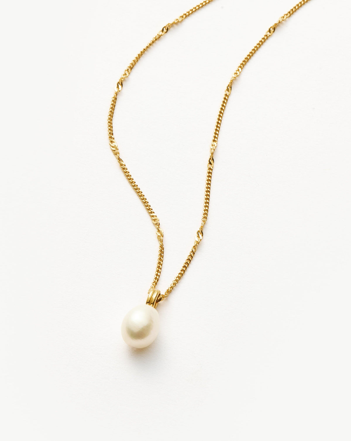 Baroque Pearl Twisted Chain Necklace | 18ct Gold Vermeil/Pearl