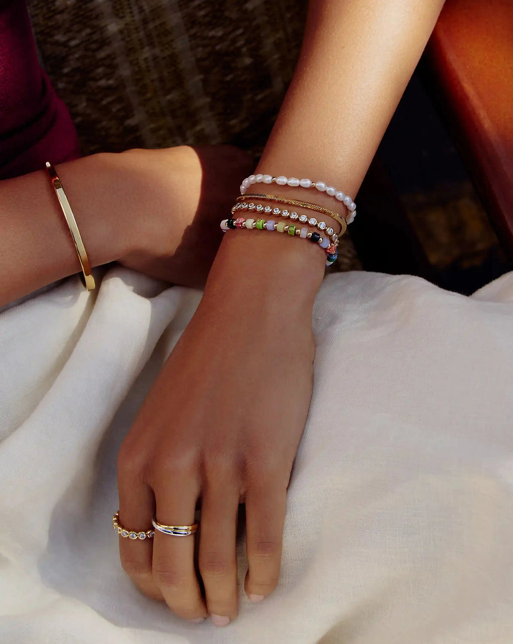 Beaded Bracelet | 18ct Gold Plated/Multi Beaded