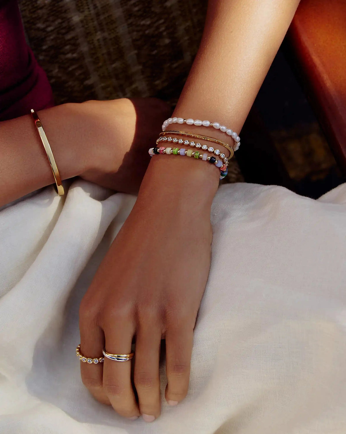 Beaded Bracelet | 18ct Gold Plated/Multi Beaded