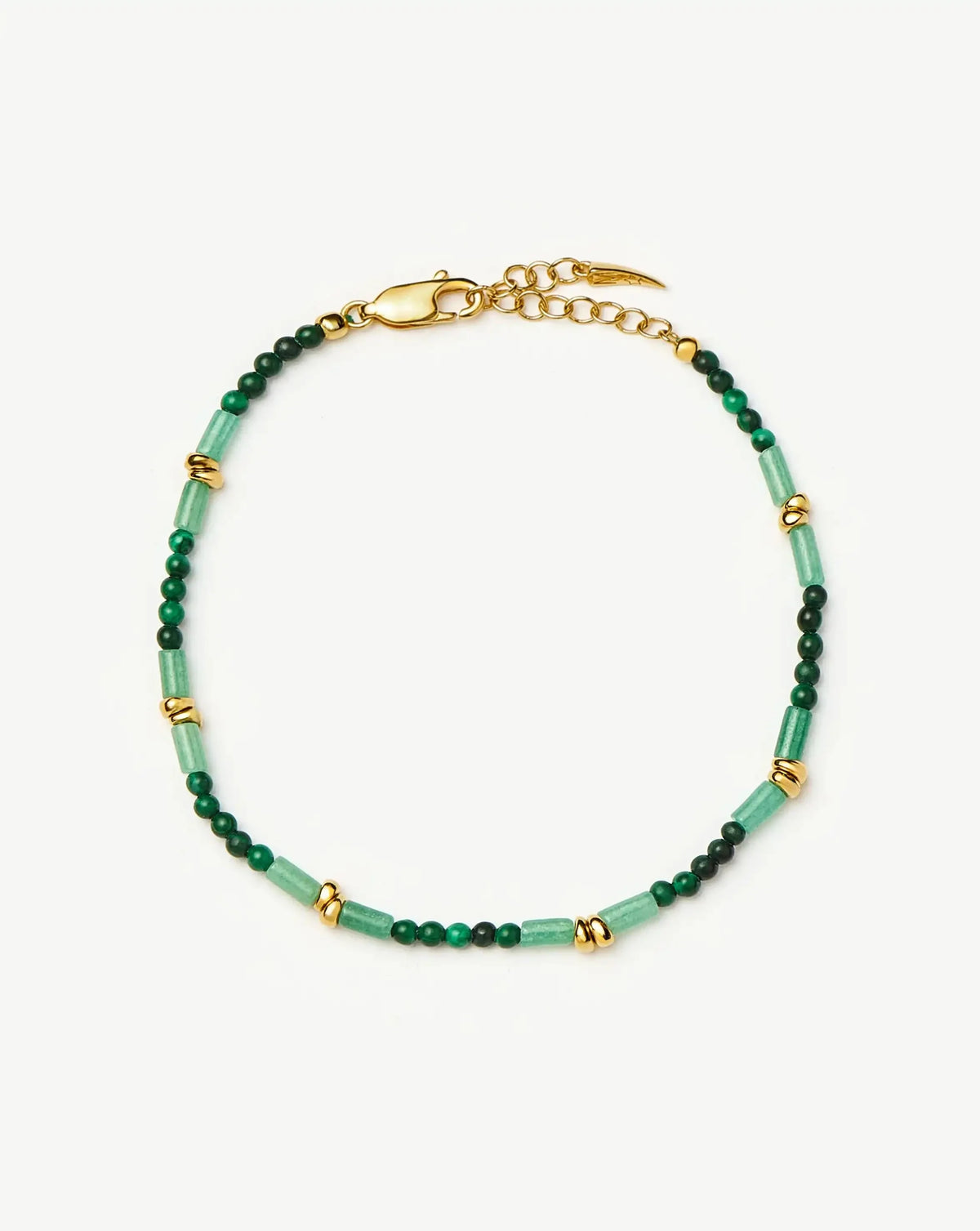 Beaded Gemstone Bracelet | 18ct Gold Plated/Mojito Green