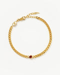 January Birthstone Chain Bracelet | 18ct Gold Plated Vermeil/Garnet