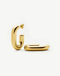 Chubby Oval Medium Hoop Earrings | 18ct Gold Plated