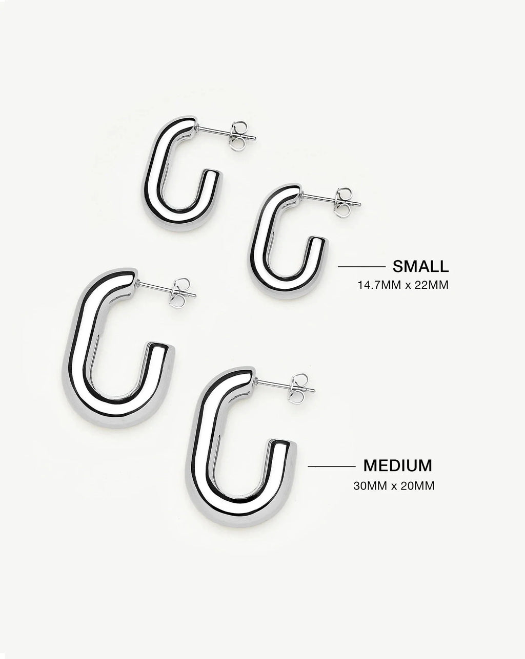Chubby Oval Small Hoop Earrings | Platinum Plated