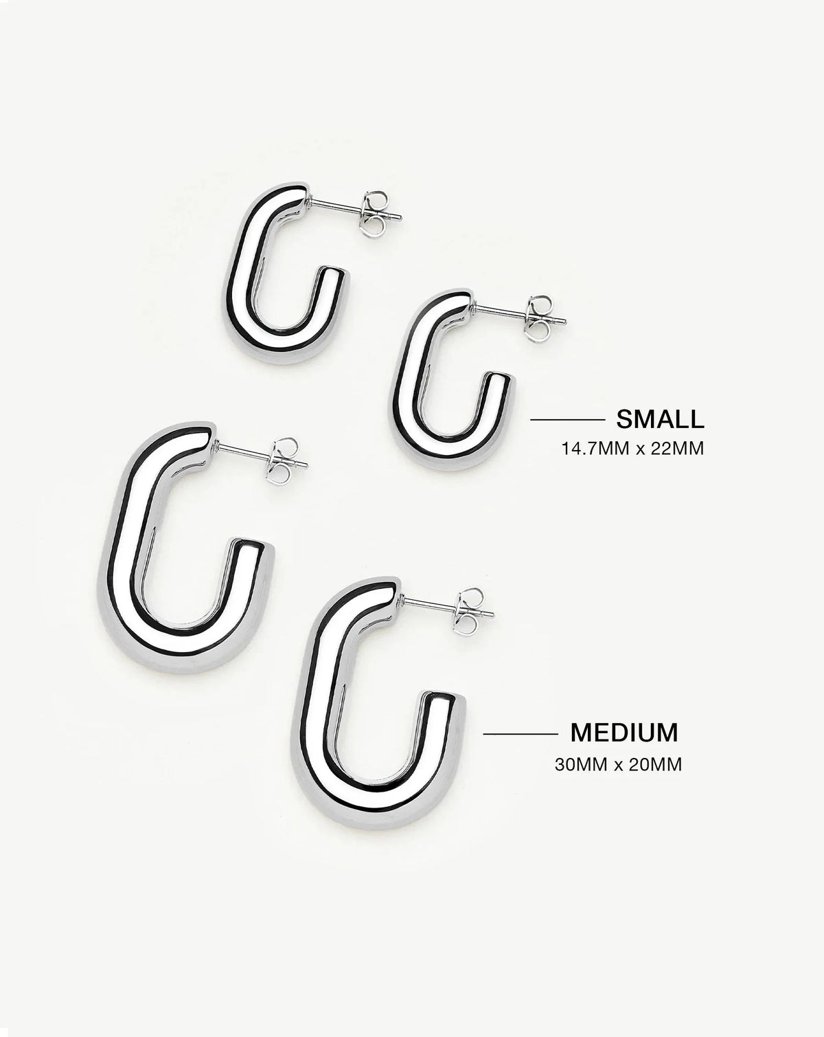 Chubby Oval Small Hoop Earrings | Platinum Plated