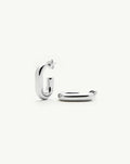 Chubby Oval Small Hoop Earrings | Platinum Plated