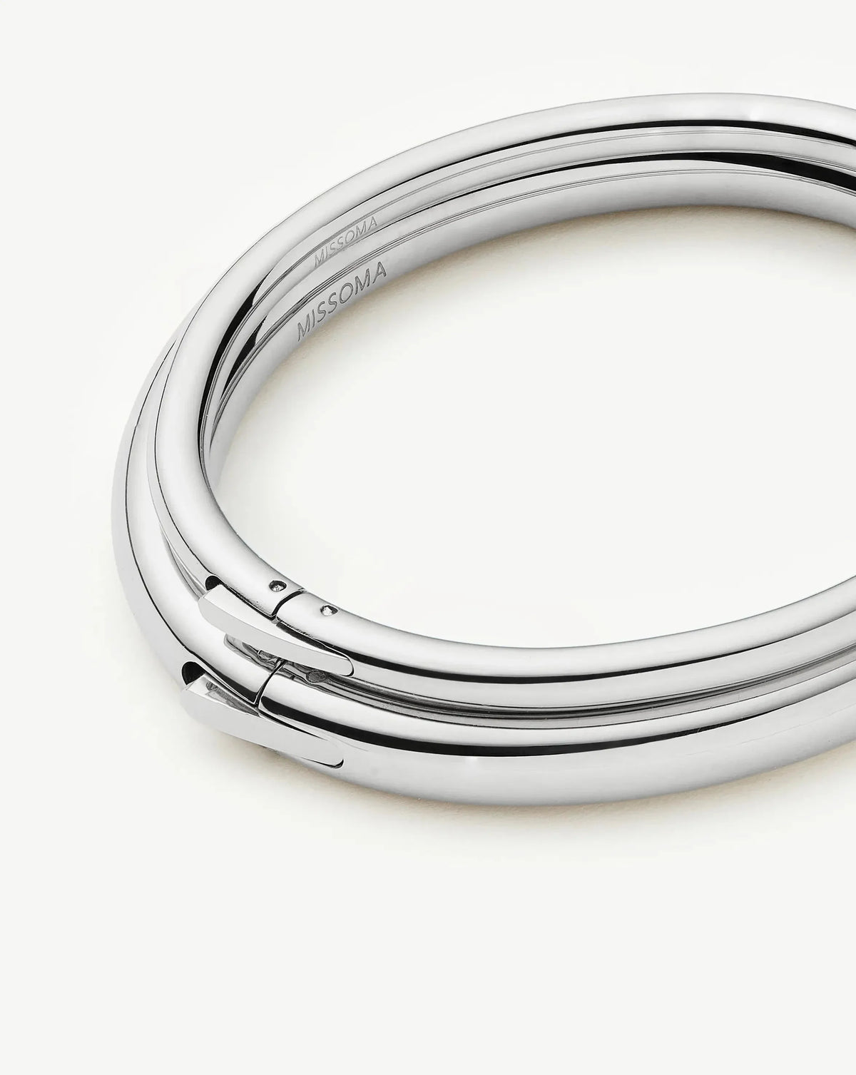 Chunky Bangle Set | Platinum Plated