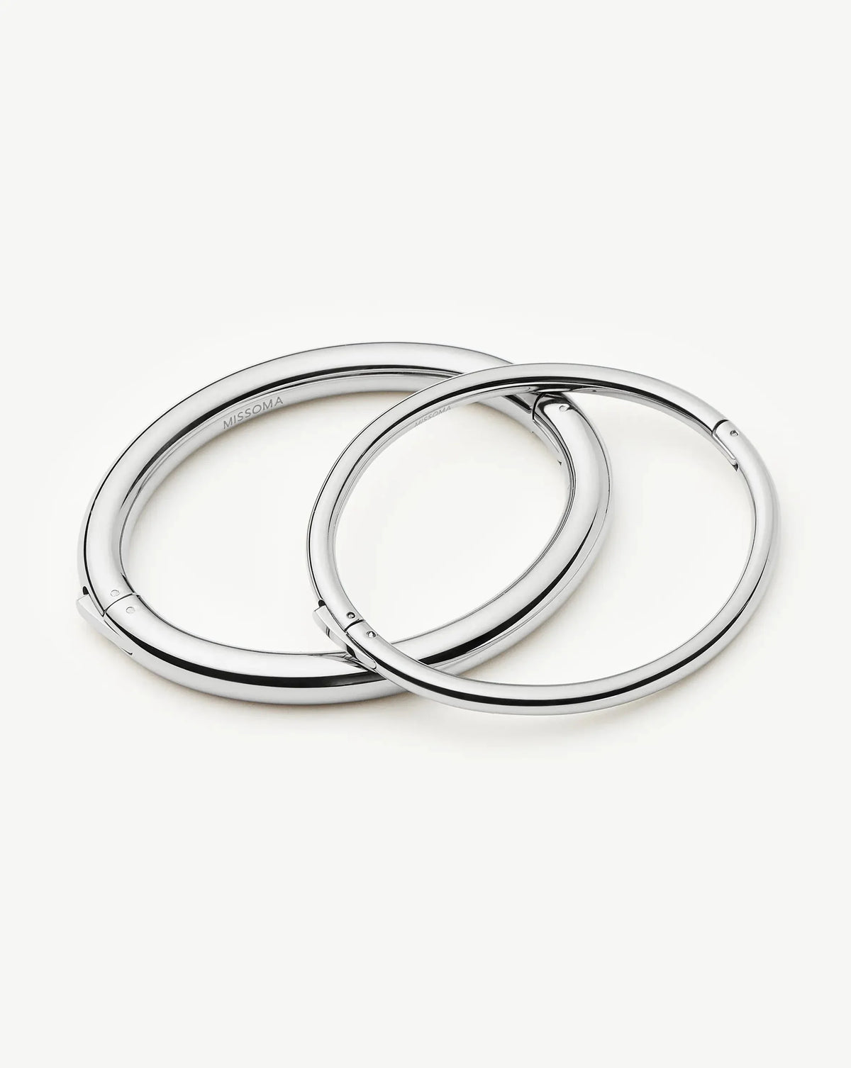Chunky Bangle Set | Platinum Plated