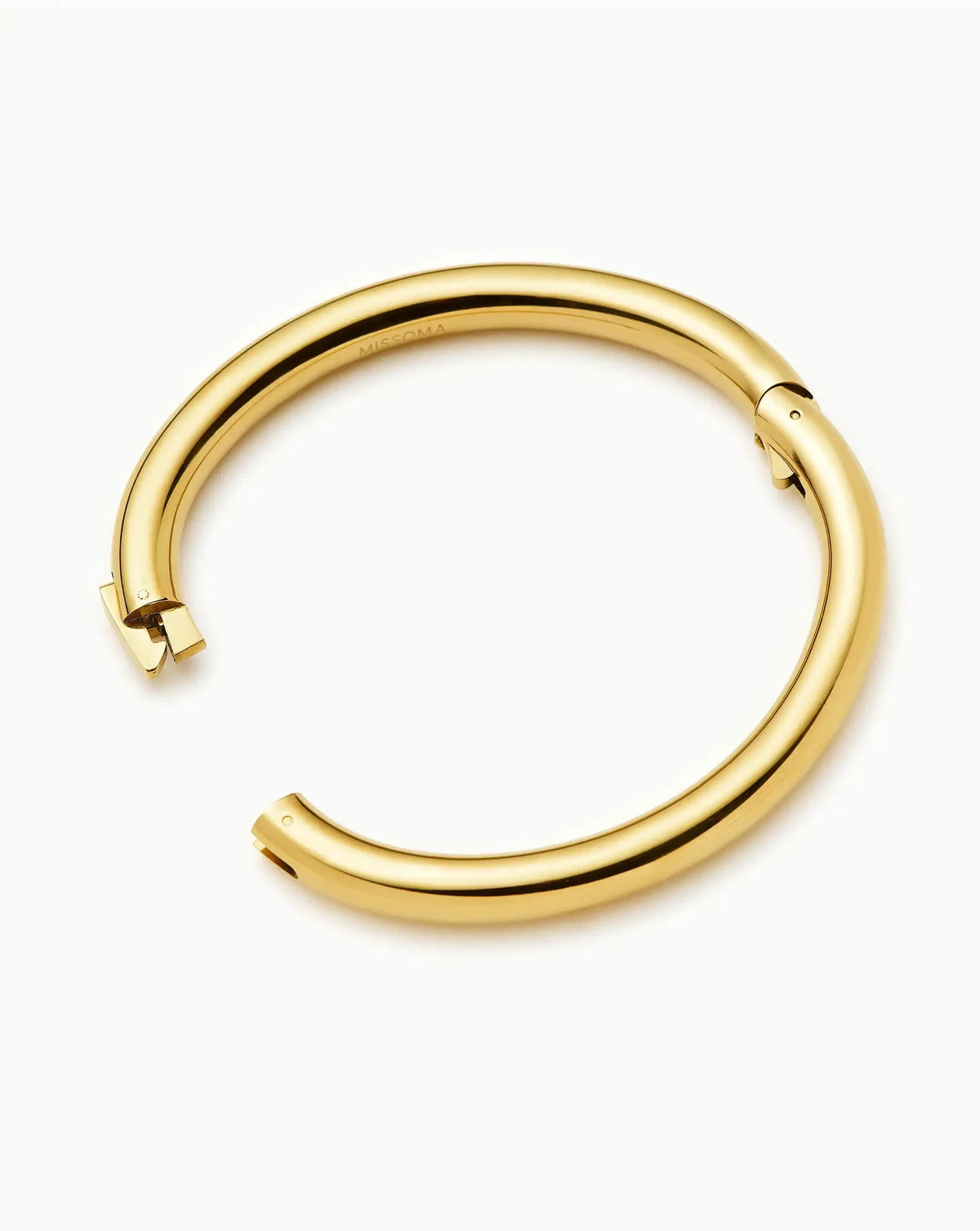Chunky Round Hinged Bangle | 18ct Gold Plated