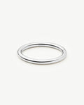 Chunky Round Hinged Bangle | Platinum Plated