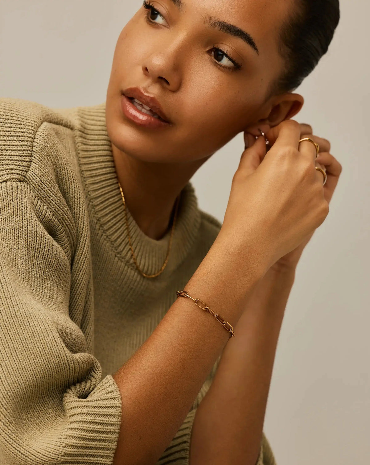 Classic Paperclip Chain Bracelet | 18ct Gold Plated