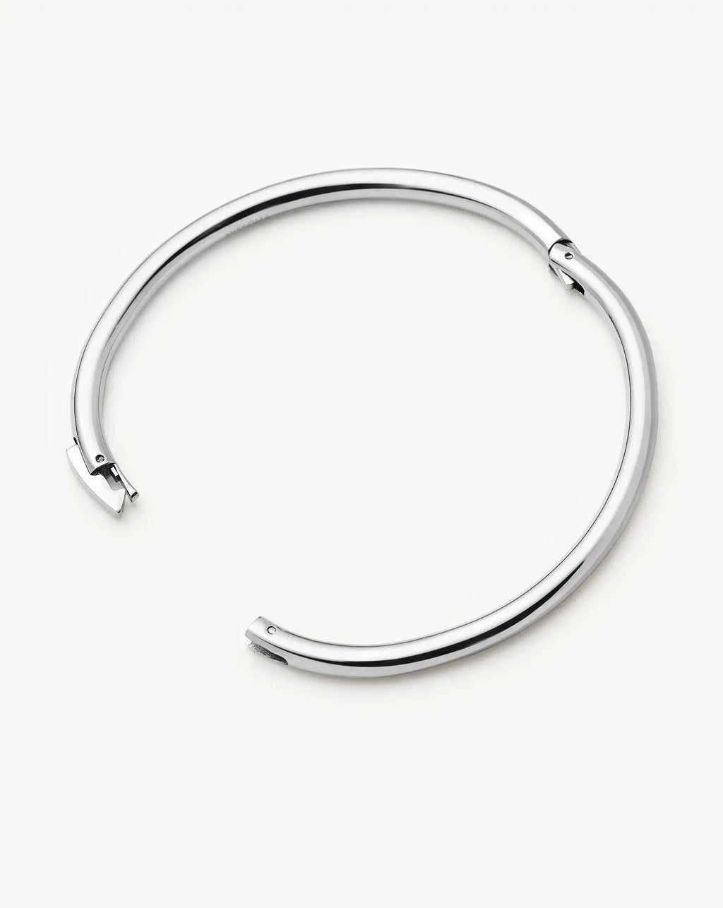 Classic Round Hinged Bangle | Platinum Plated