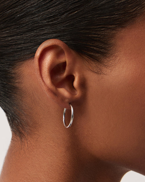 Classic Small Hoop Earrings | Silver Plated on Recycled Sterling Silver