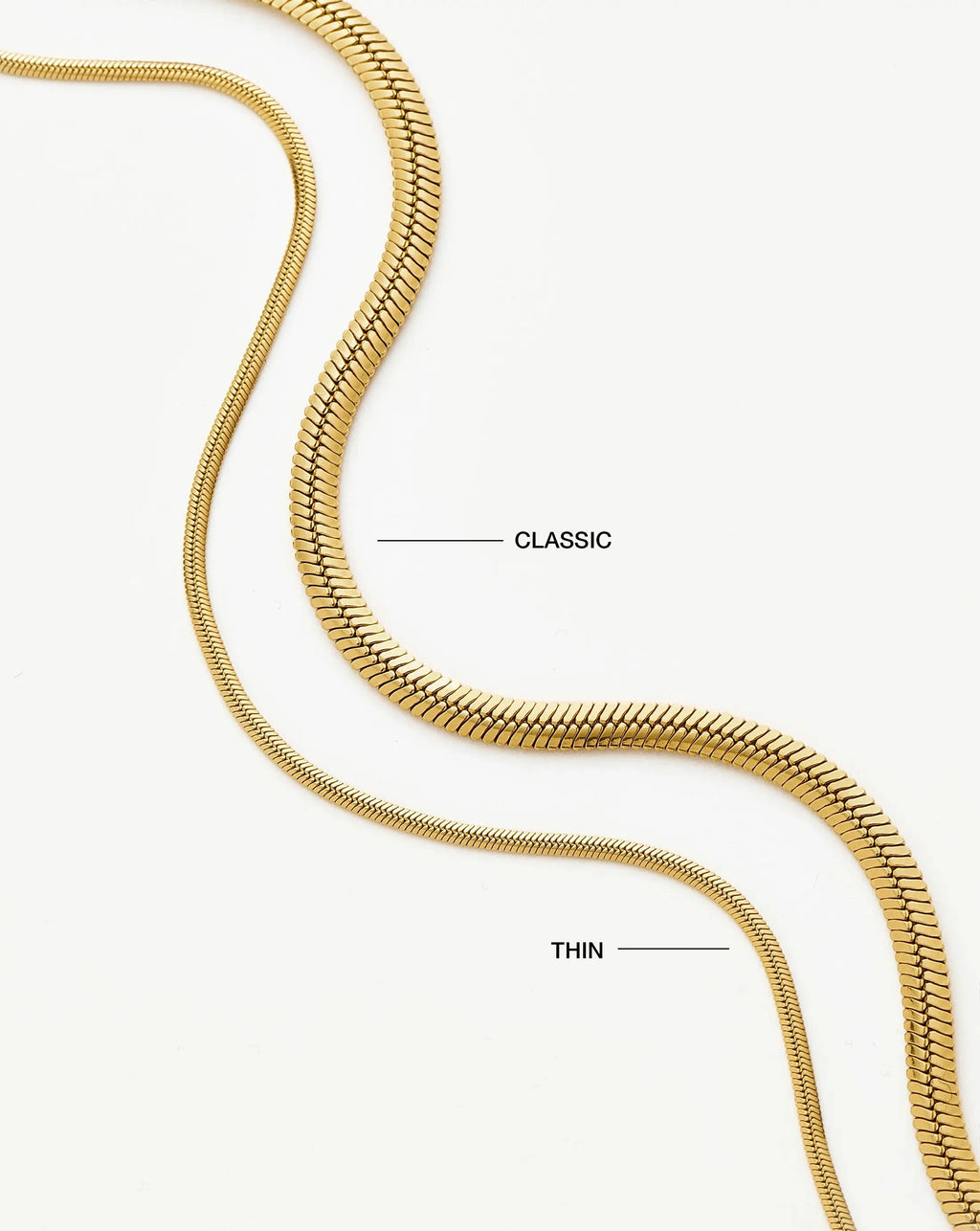 Classic Snake Chain Necklace | 18ct Gold Plated