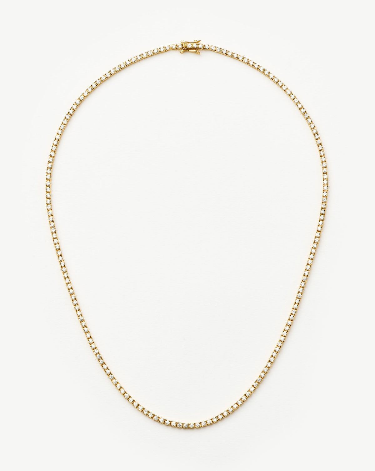 Classic Tennis Necklace | 18ct Gold Vermeil Cubic Zirconia