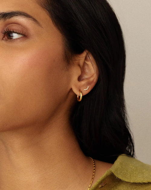 Classic Tunnel Mini Hoop Earrings | 18ct Gold Plated