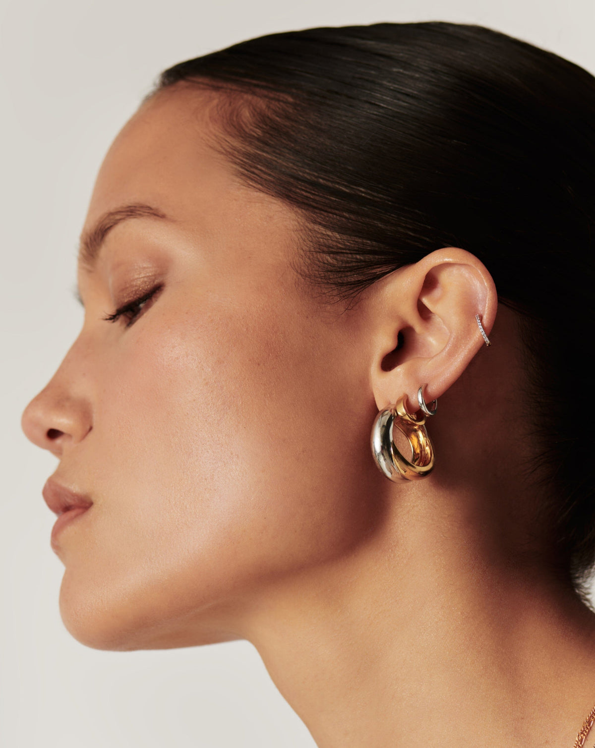 Classic Tunnel Mini Hoop Earrings | Silver Plated