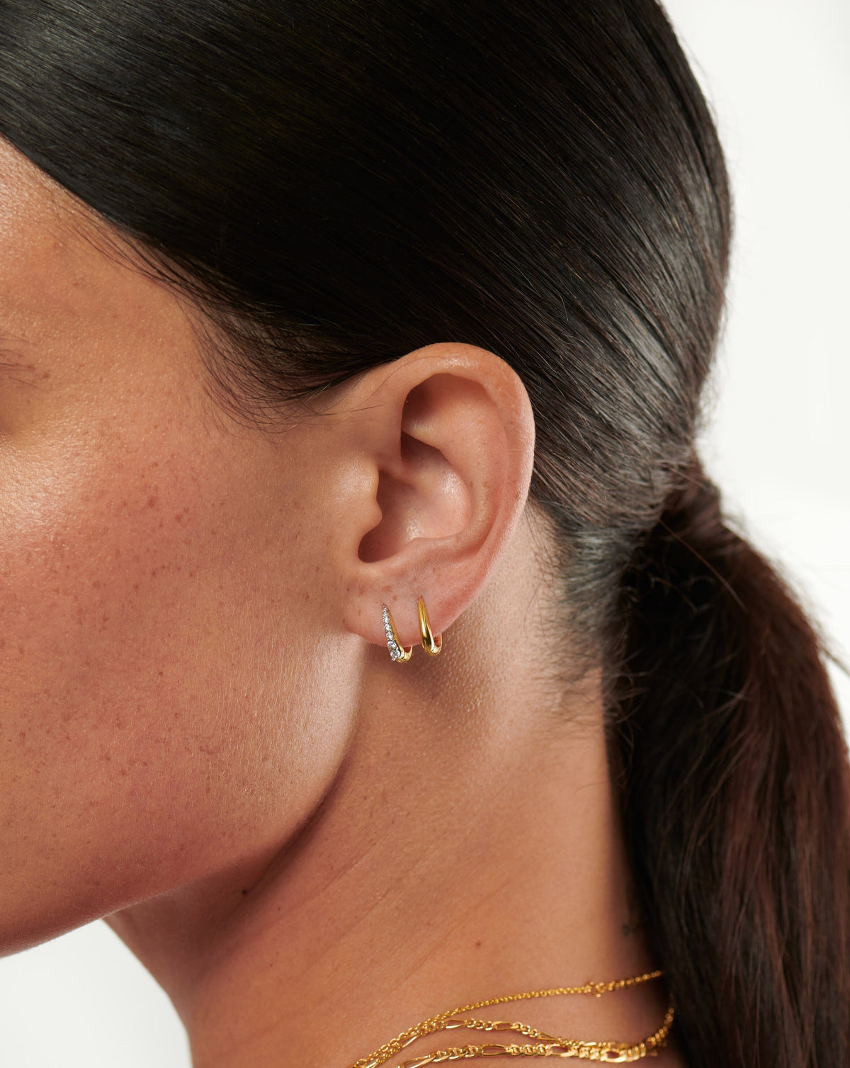 Claw Pave Huggies | 18ct Gold Plated/Cubic Zirconia