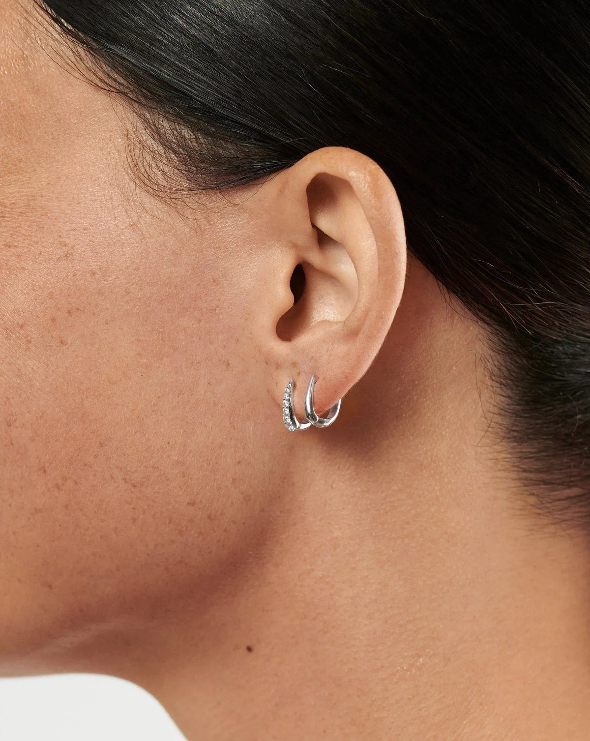 Claw Huggies | Silver Plated/Pavé