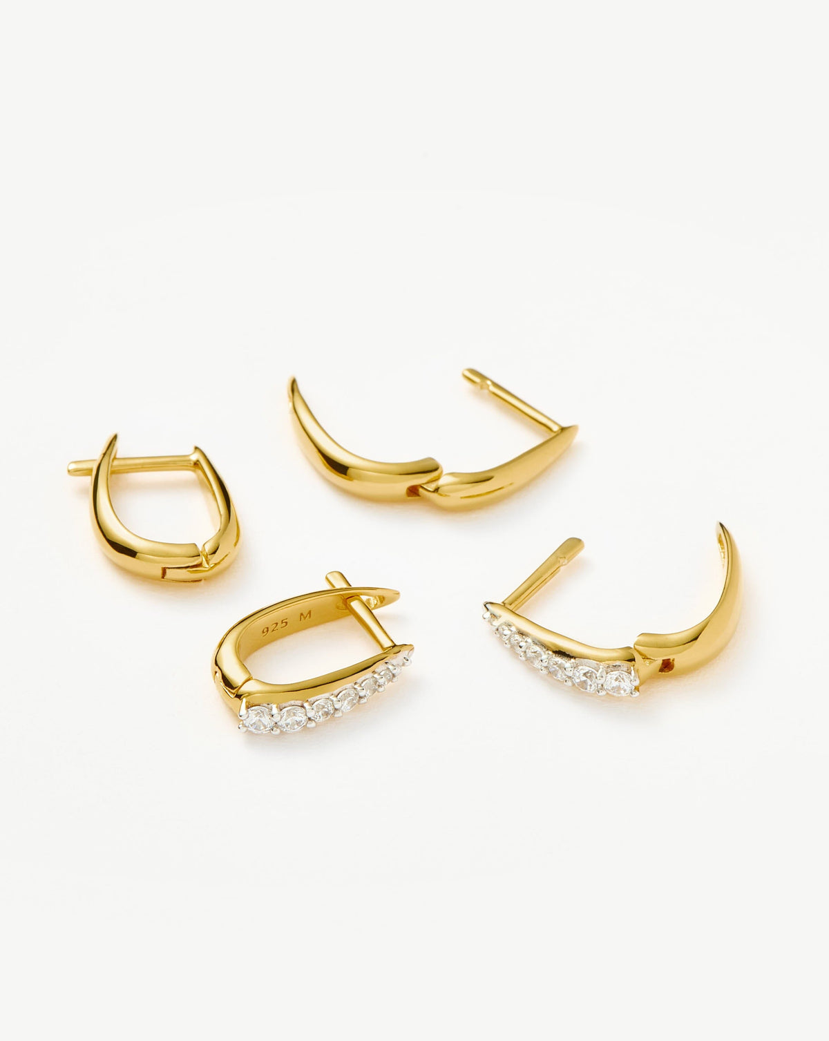 The Daily Huggie Set | Gold/Cubic Zirconia