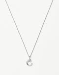 Curly Molten Mini Initial Necklace - C | Sterling Silver