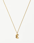 Curly Molten Mini Initial Necklace - E | 18ct Gold Vermeil