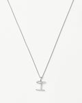 Curly Molten Mini Initial Necklace - I | Sterling Silver