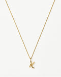 Curly Molten Mini Initial Necklace - K | 18ct Gold Vermeil