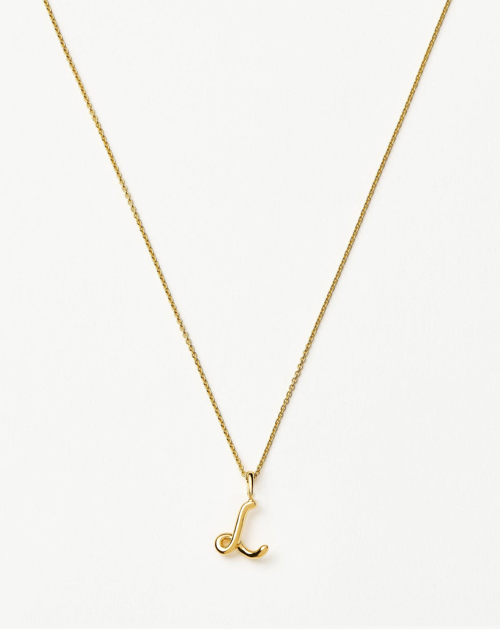 Curly Molten Mini Initial Necklace - L | 18ct Gold Vermeil