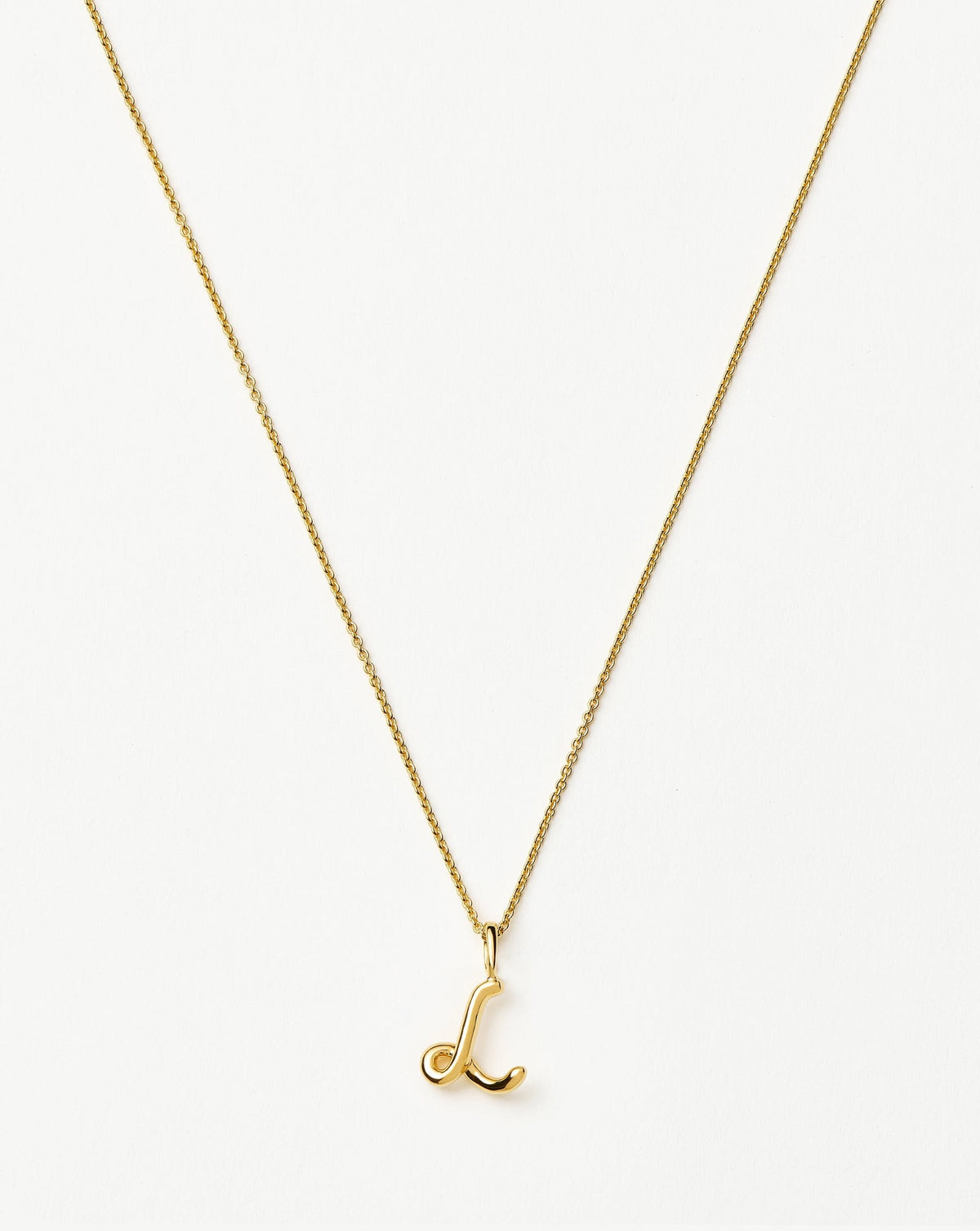 Curly Molten Mini Initial Necklace - L | 18ct Gold Vermeil