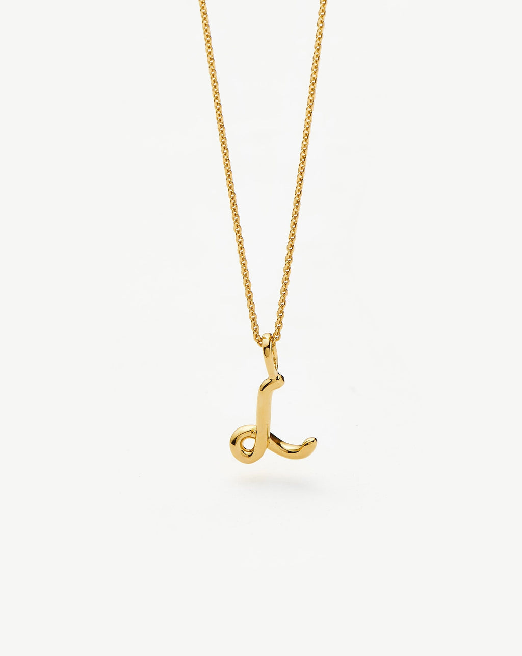 Curly Molten Mini Initial Necklace - L | 18ct Gold Vermeil
