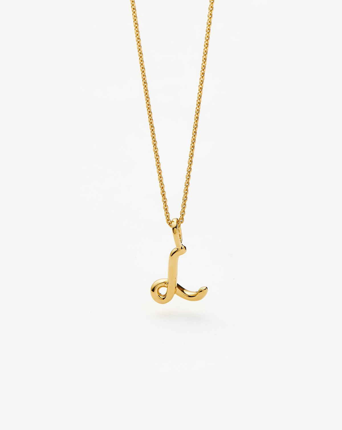 Curly Molten Mini Initial Necklace - L | 18ct Gold Vermeil