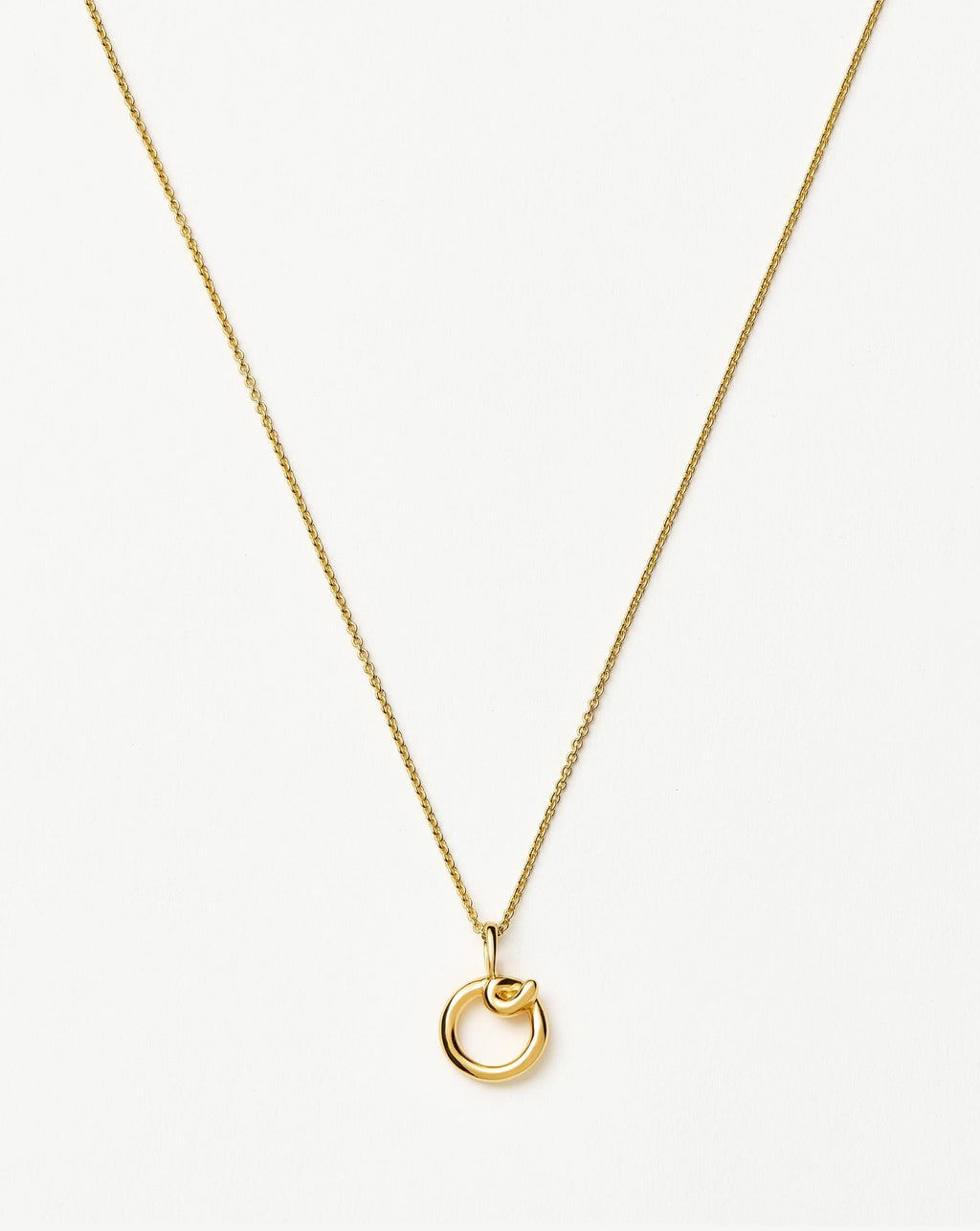 Curly Molten Mini Initial Necklace - O | 18ct Gold Vermeil