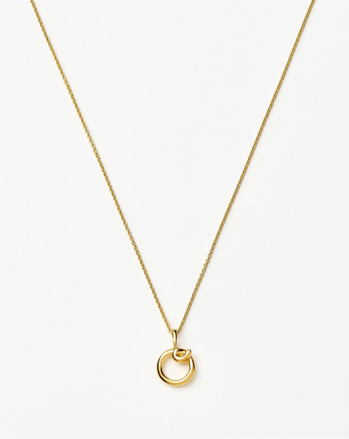 Curly Molten Mini Initial Necklace - O | 18ct Gold Vermeil