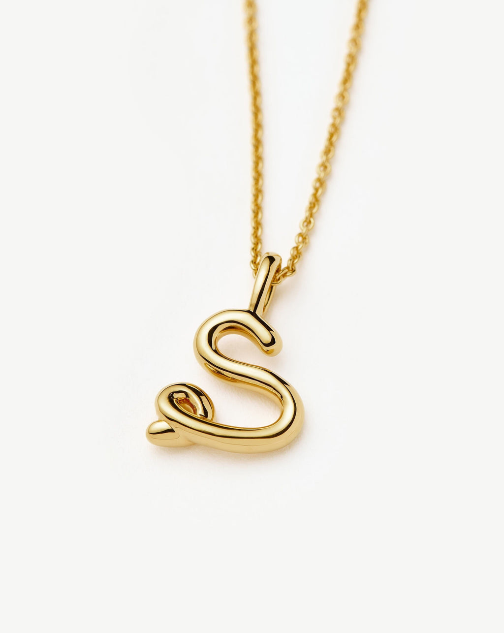 Curly Molten Mini Initial Necklace - S | 18ct Gold Vermeil