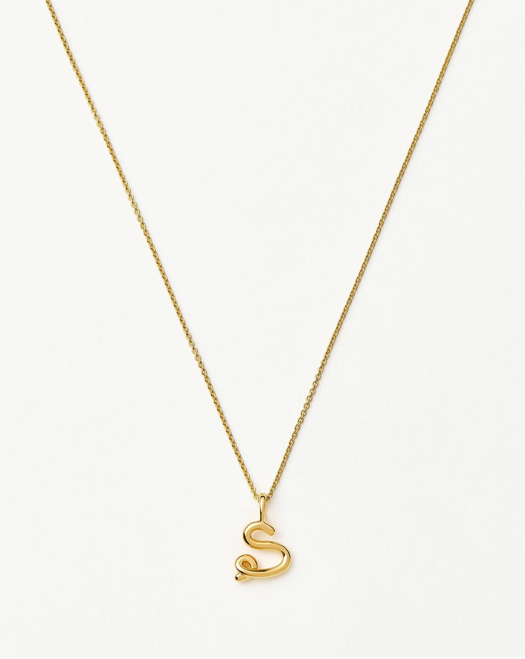 Curly Molten Mini Initial Necklace - S | 18ct Gold Vermeil