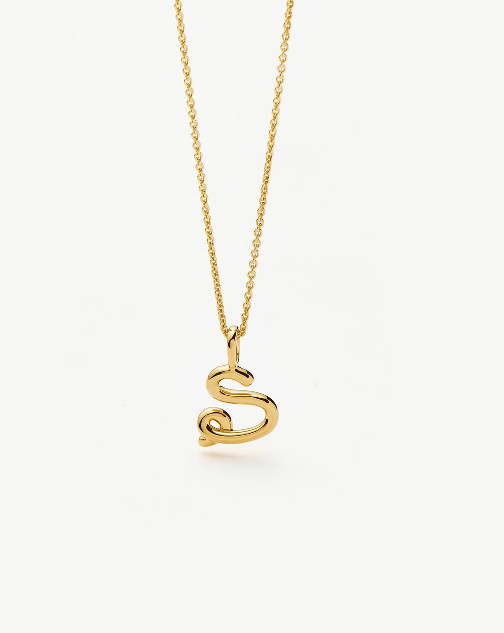Curly Molten Mini Initial Necklace - S | 18ct Gold Vermeil