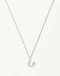 Curly Molten Mini Initial Necklace - U | Sterling Silver