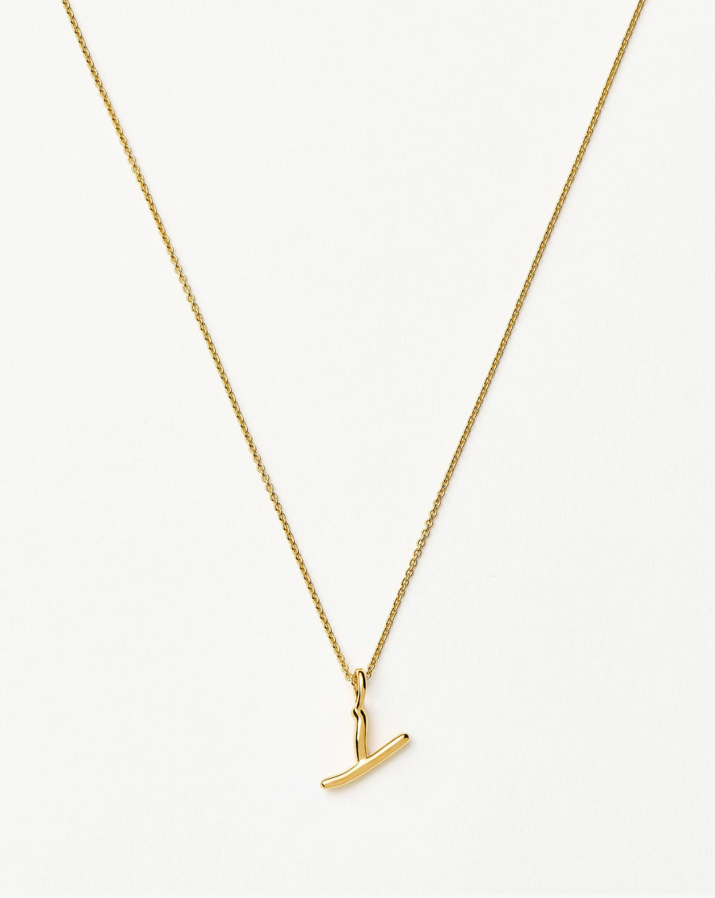 Curly Molten Mini Initial Necklace - Y | 18ct Gold Vermeil