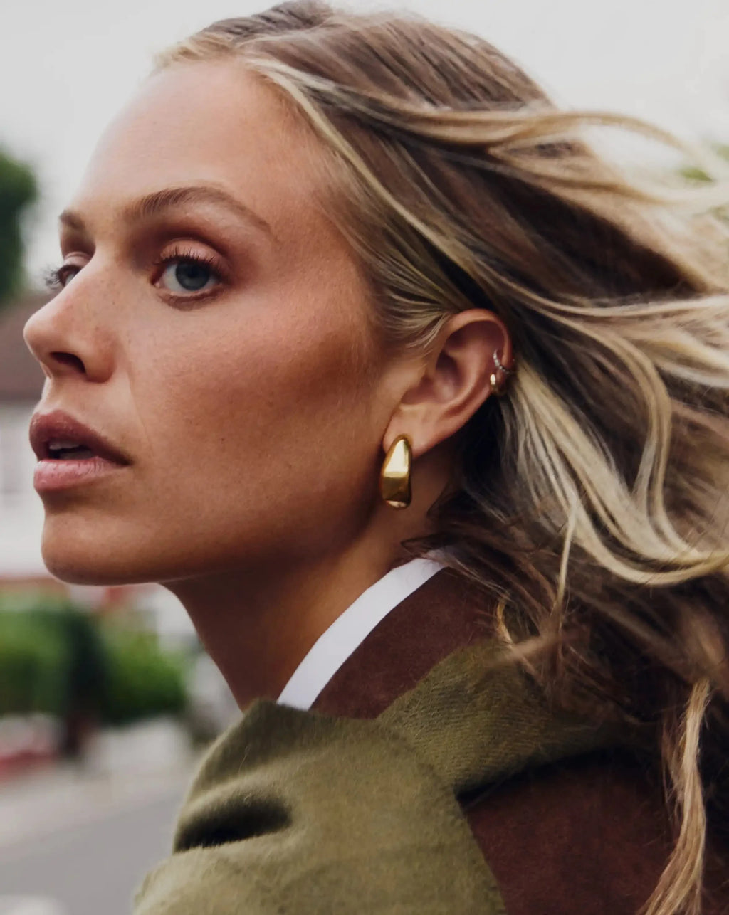 Dome Medium Hoop Earrings | 18ct Gold Plated