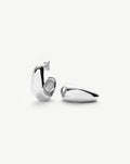 Dome Medium Hoop Earrings | Silver Plated