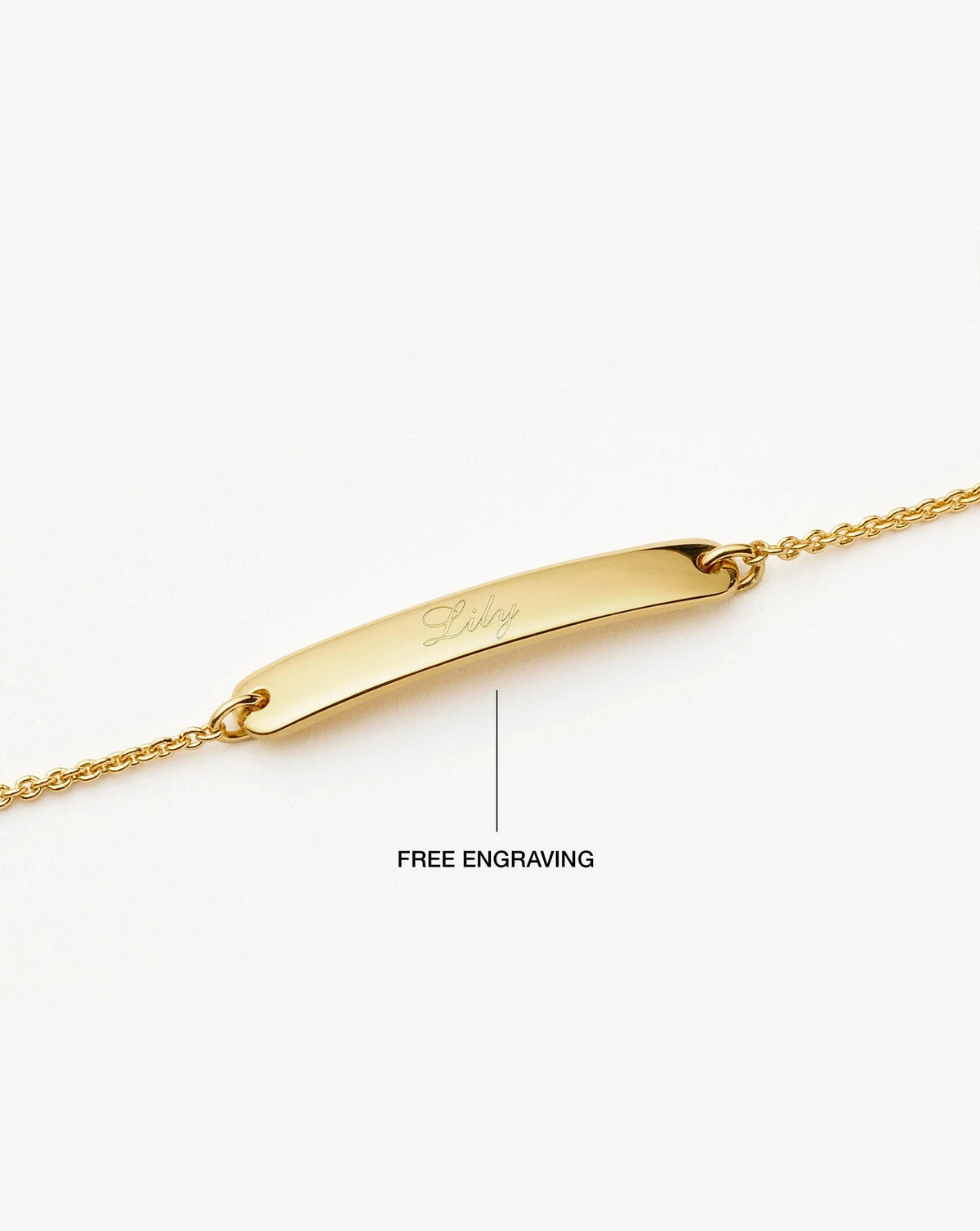 Engravable Bar Chain Bracelet | 18ct Gold Vermeil